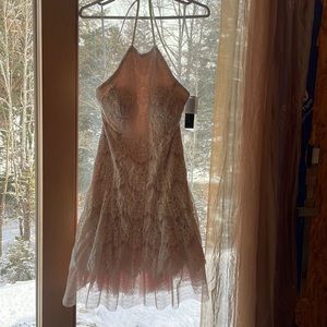 Dress - Betsy & Adam - size 14. Color ivory lace with blush mesh underlayment